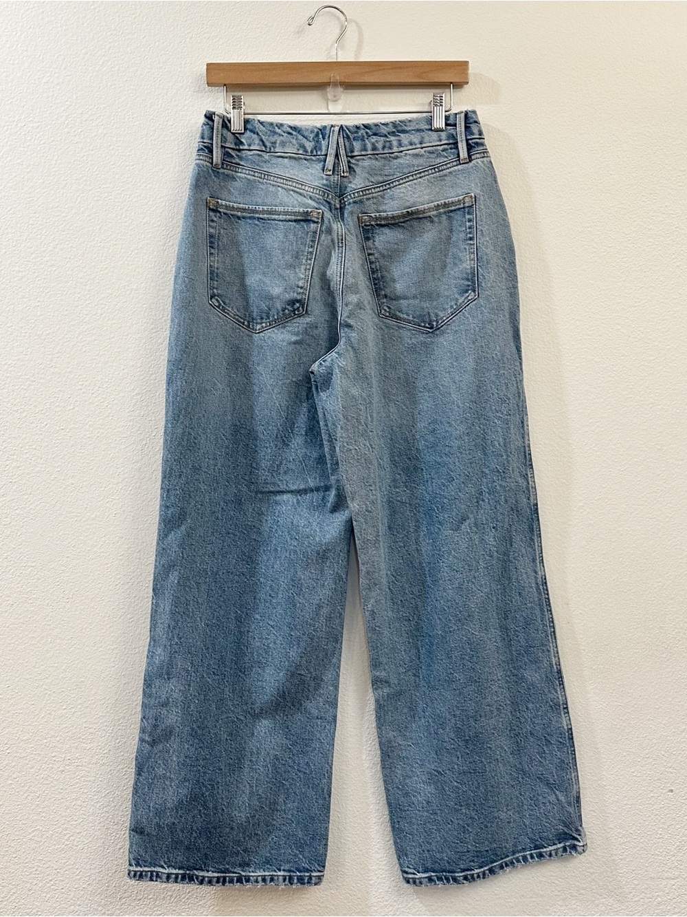 Good American Women's Good Skate Petite High Rise Wide Leg Jeans Size 29 Indigo - Picture 7 of 13